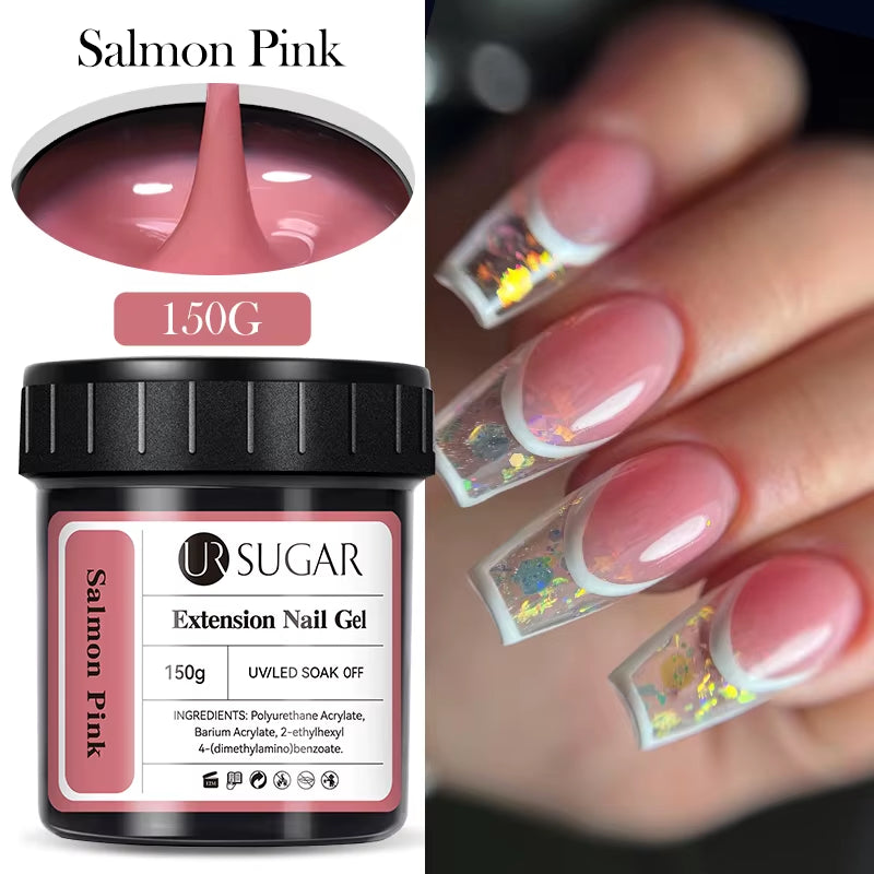 150G Quick Extension Gel Pink Jelly Milky White Camouflage Finger French Hard Gel UV LED Gel Nail Art Design Manicure