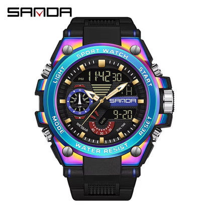 Men'S Digital Fashion Waterproof Outdoor Sports Multifunctional Electronic Watch SD3302-12