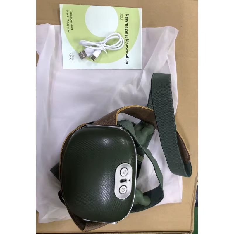 Neck Shoulder Massager Deep Tissue Shiatsu Back Cervical Massager 4D Kneading Massage Cordless Massage Machine Fatigue Relief
