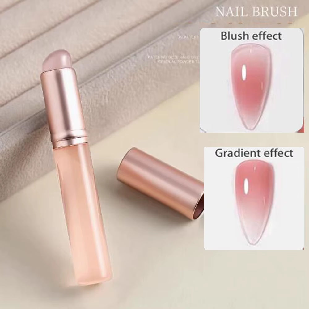 1Pc French Nail Brush 16CM Crescent Oblique French Tip Brush Silver Black Handle French Painting Drawing Tools Nail Art Supplies
