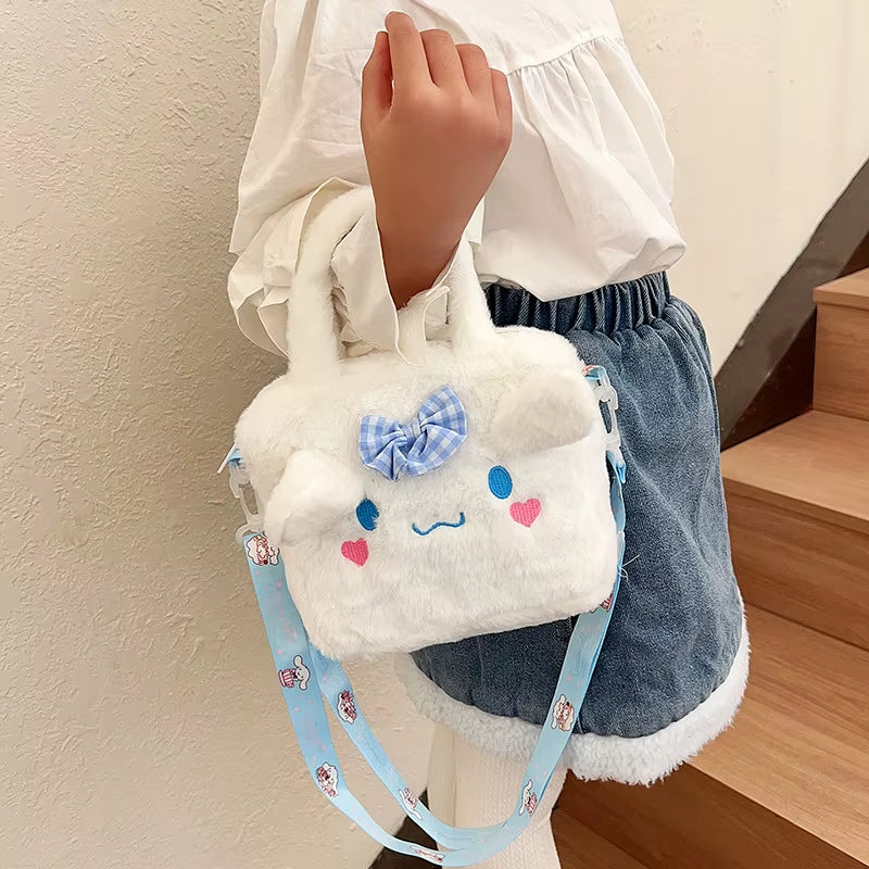 1Pc Sanrio Bag Kawaii Kuromi Cinnamoroll My Melody Cartoon Anime Plush Handbag Cosmetic Bag Travel Storage Bag Women Girl Gifts