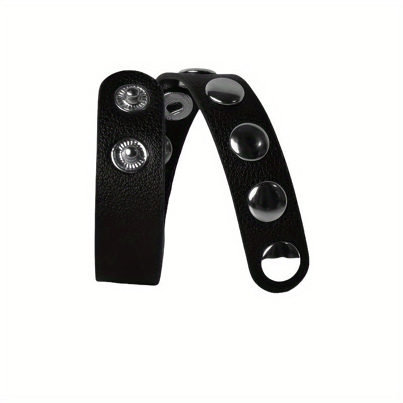 Men's Adjustable PU Leather Penis Ring Toy with Delay Function for Enhanced Performance Beauty Fashion