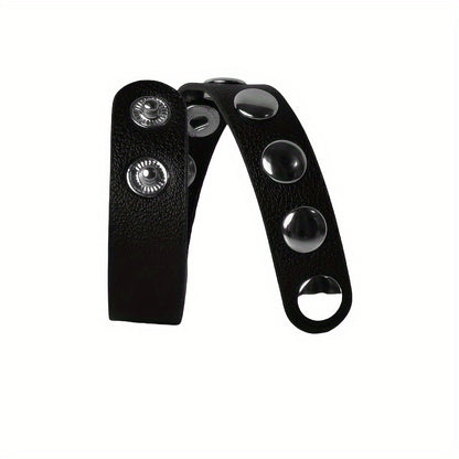 Men's Adjustable PU Leather Penis Ring Toy with Delay Function for Enhanced Performance Beauty Fashion