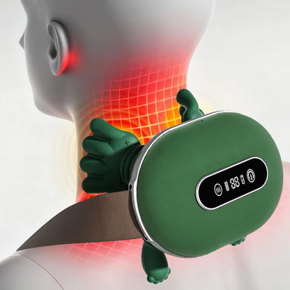Brushless Motor Liquid Display Biomimetic Massage Neck Massager with 3 Levels of Strength and 2 Levels of Hot Compress