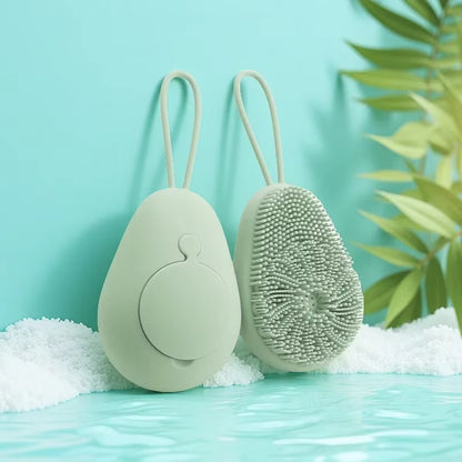 1Pc Silicone Body Scrubber Exfoliating Body Scrubber Loofah Brush Refillable Bath Brush Easy Foaming Massage Brush Bathroom