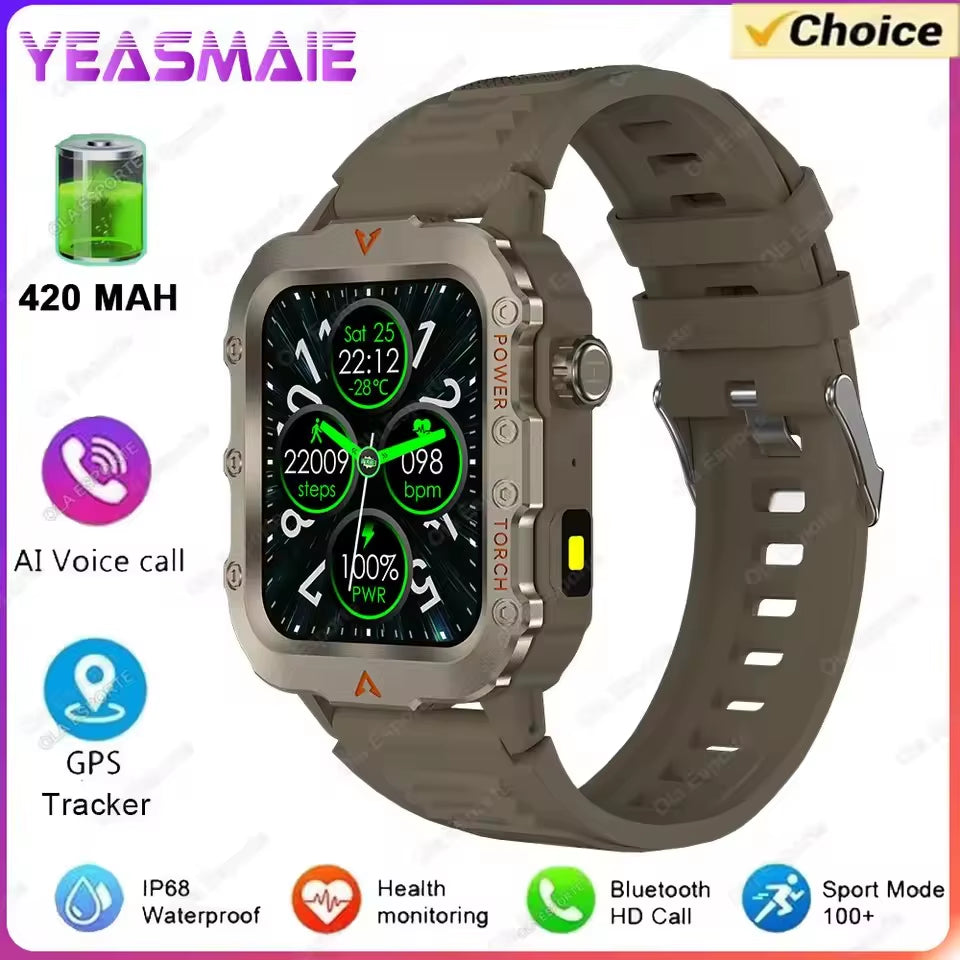 Smartwatch Men Militray Outdoor Sport GPS Fitness Tracker Heart Rate Smart Watch Waterproof New