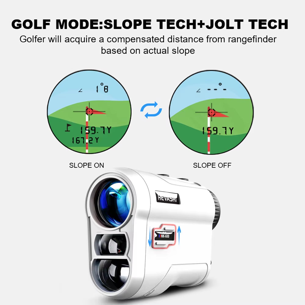 Golf Laser Rangefinder 600Yards/1000Yards Slope and Flag Pin Lock Vibration for Golf Tournament Legal Hunting Survey