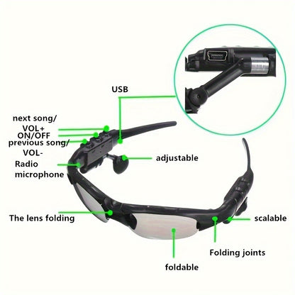 2pcs/3pcs Resistant Sport Glasses With Wireless Headset - Perfect For Cycling, Driving, Fishing, Travel And Outdoor Activities Beauty World Shop