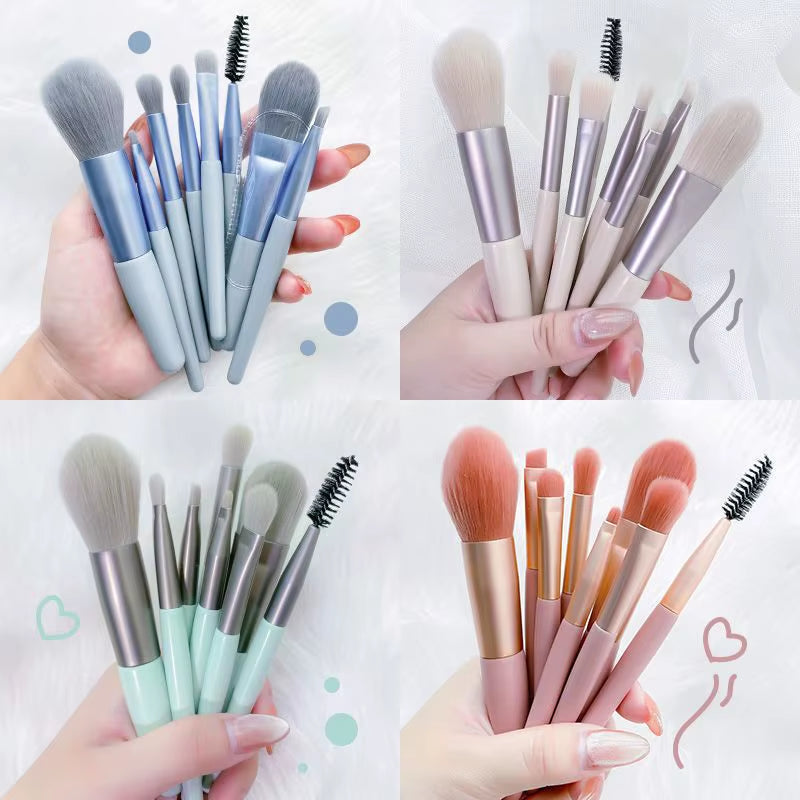 8Pcs Professional Makeup Brush Set Cosmetic Powder Eye Shadow Foundation Blush Blending Concealer Beauty Make up Tool Brochas
