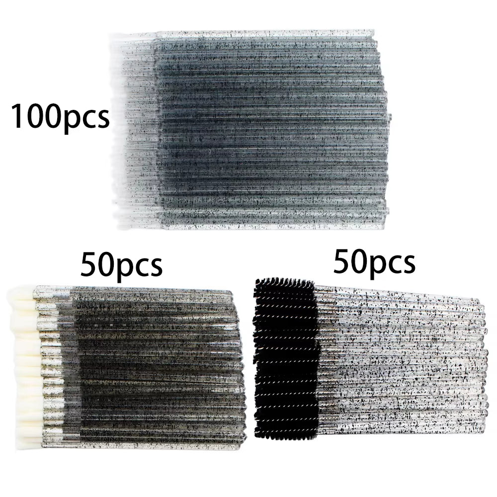 200Pcs Disposable Brushes Set Mascara Wands Lip Brushes Microbrush Applicator Swab for Eyelash Extension Eyebrow Makeup Tools