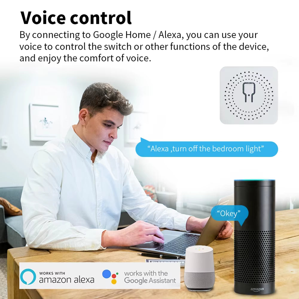 Tuya Smart Home Zigbee Wifi Smart Switch with Power Monitor 16A Mini Breaker Voice Control for Homekit Siri Alexa Google Alice