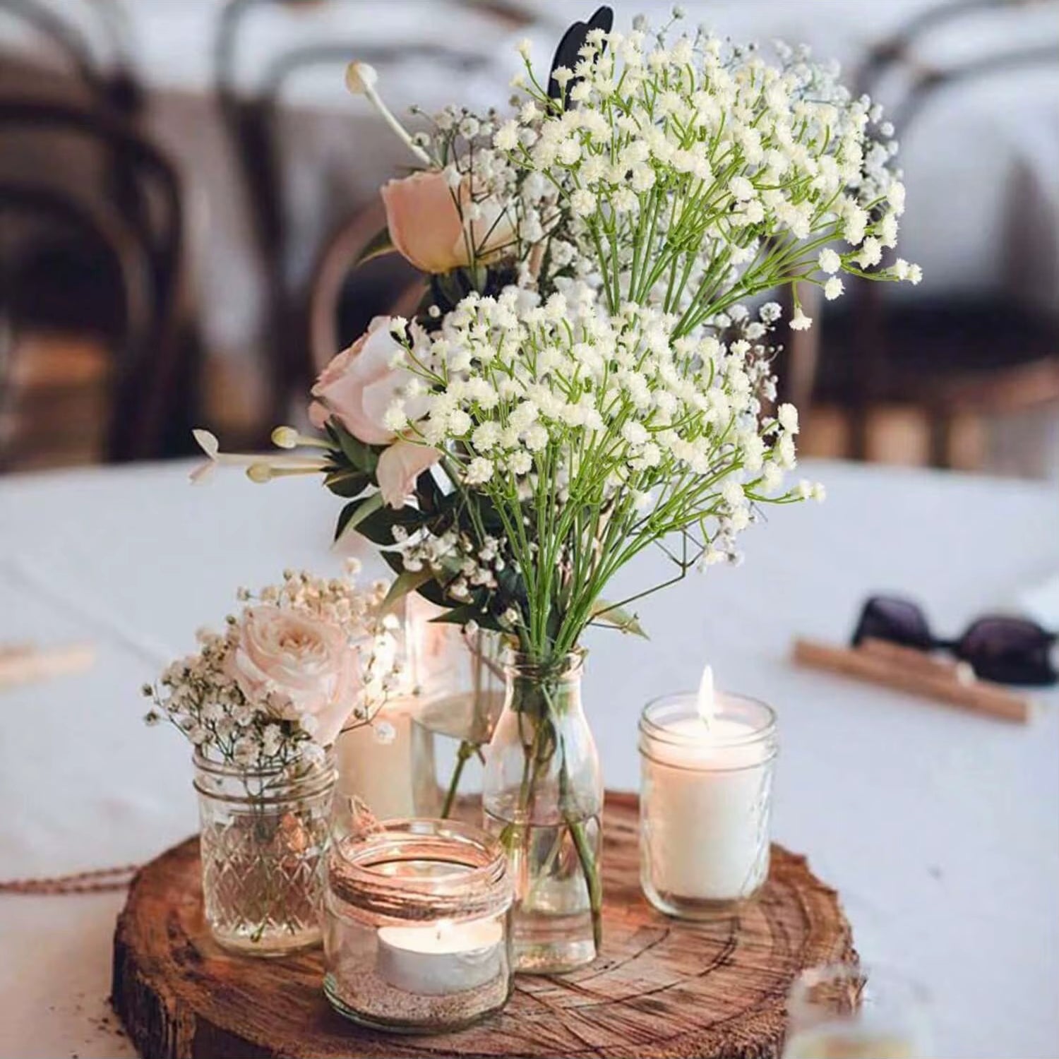 5/12PCS Artificial Plastic Babysbreath Flowers Fake Plants Wedding Room Home Party Gifts Handheld Arrangement Valentine'S Day