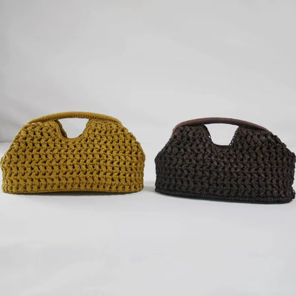 Elegant Ladies Chain Woven Handbag Straw Shoulder Bag Fashionable Raffia Crossbody Beach Bag Summer New Versatile Women'S Bag