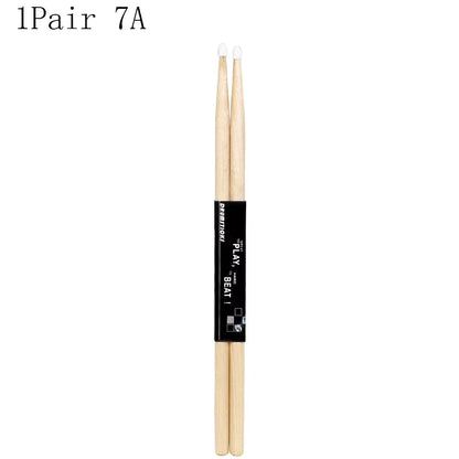 1/5/10 Pair Maple Wood Drum Sticks 5A 7A Electronic Drum Rack Nylon Tip Drumsticks Musical Sticks Percussion Instruments Tools