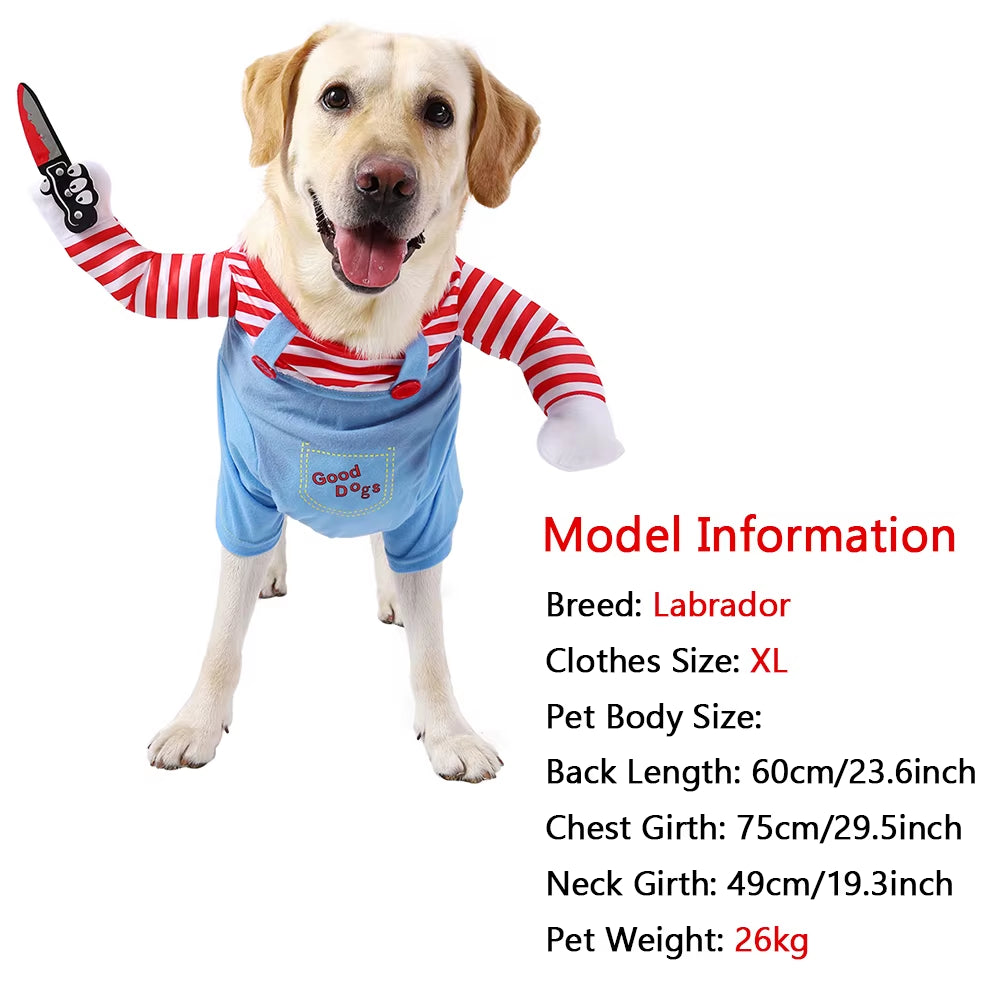 Funny Halloween Pet Costumes Puppy Holiday Party Dress up Apparel with Knife Suitable for Small Large Dogs Cats Sphynx Labradors