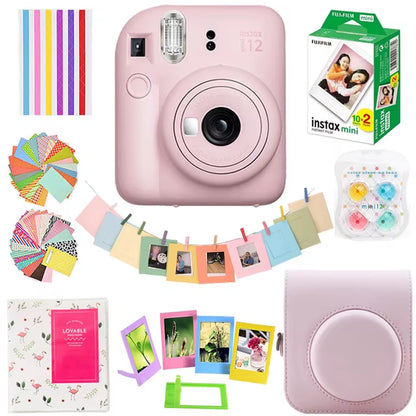 Genuine Fuji Instax Mini 12/SE Camera New  Instax Camera Comes with Camera Bag Set with Optional Film Photo Paper