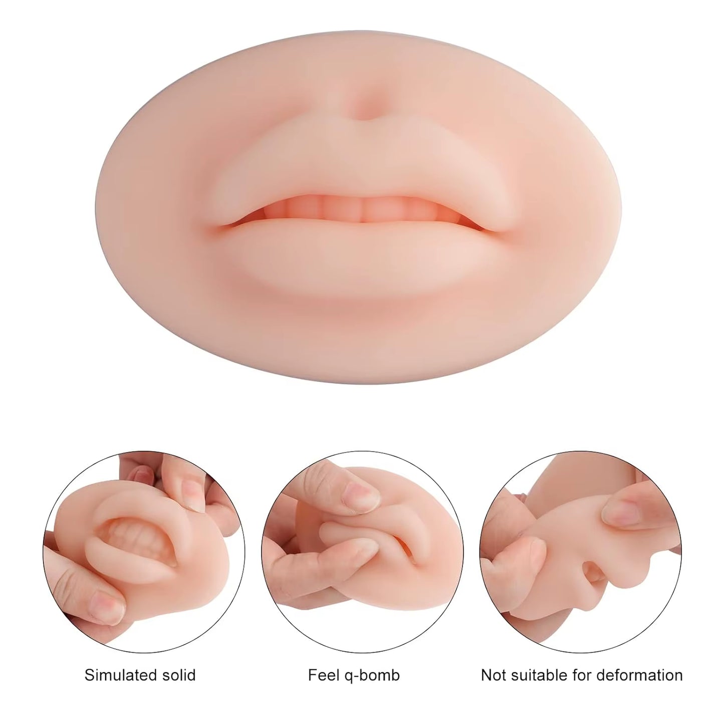 1/3/5Pcs Soft Silicone Lip Practice 3D Practice Lips Mold with Teeth Reuseable Training Skin for Lip Blush Permanent Makeup