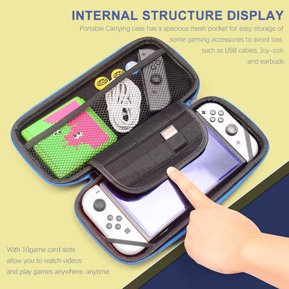 For Nintendo Switch Oled Case Bundle Bag Pack Game Accessories Kit Hard Shell Travel Storage Bag Joycon Protective Cover Grip