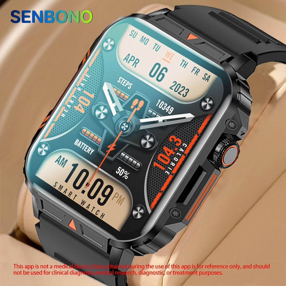 SENBONO Smart Watch for Men with SIM-Free Calling, 1.95" Large Display, 340mAh Long Battery, Wireless 5.2, High Quality, 100+ Sport Modes, Watch Faces, / Compatible Smartphone Replacement (BT8959T5)