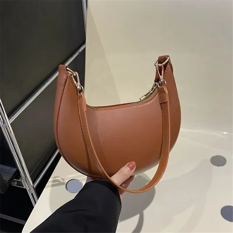 Shoulder Bags Women NEW Fashionable High-End Moon-Shaped Baseball Bag Showing Luxury Women'S Single Shoulder Bag