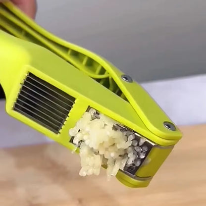 2-In-1 Multifunctional Garlic Press for Pressing Mash Garlic and Sliced Garlic Vegetable Squeezer for Home Cooking Masher Tool