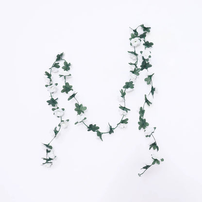 2.5M Rose Artificial Silk for Wedding Garland Fake Plant Flowers Vine Home Room Wedding Wall Hanging Garden Arch DIY Decoration