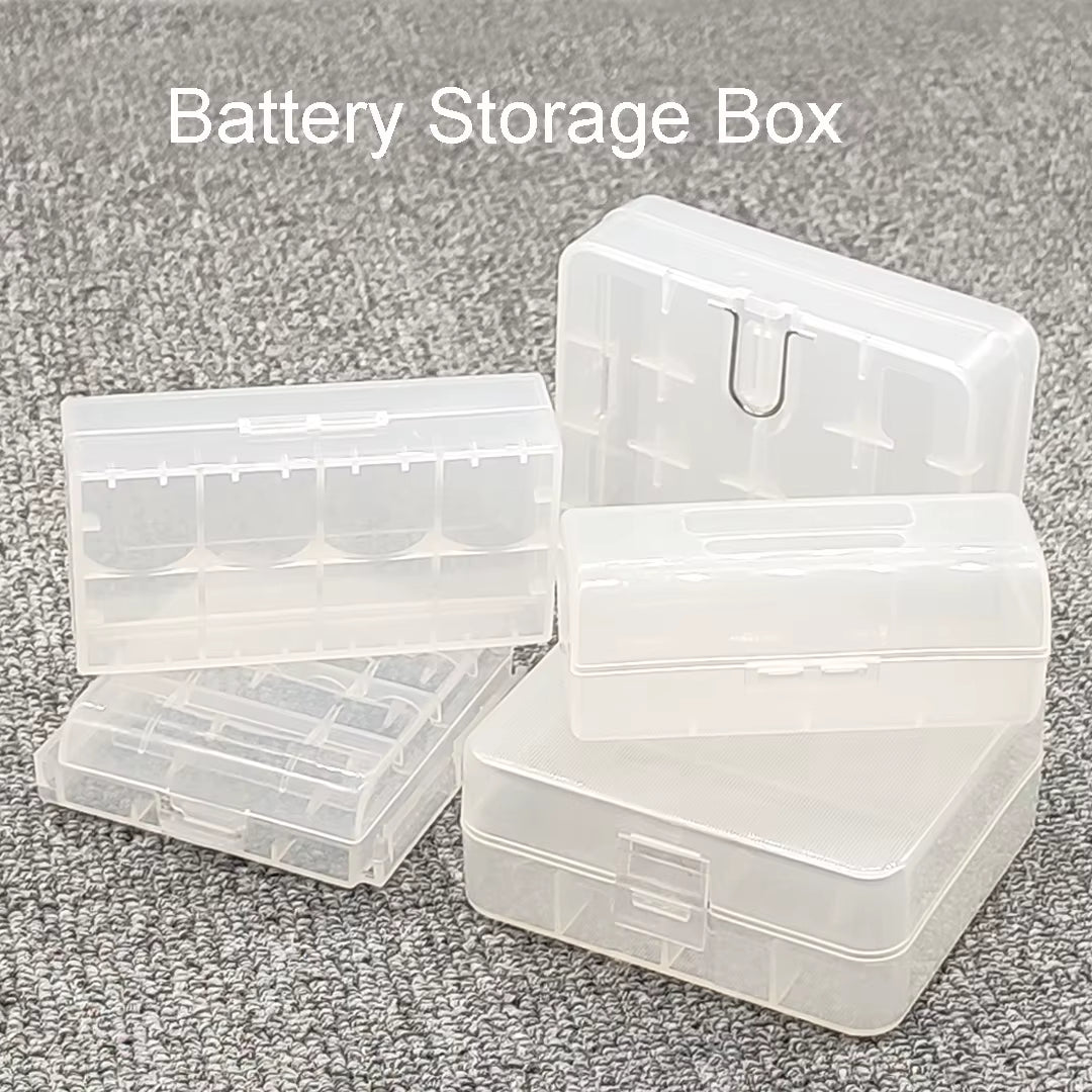 26650 18650 Battery Storage Box Hard Case Holder for 4 18650 4AA 4AAA Rechargeable Battery Power Bank Plastic Case Transparent