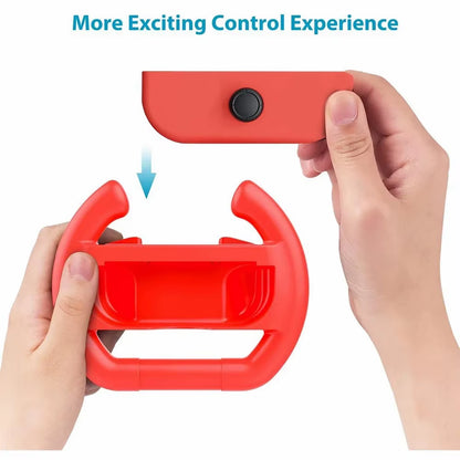2 PCS Gaming Racing Steering Wheel Grip for Nintendo Switch OLED Joy Con Controller Grip Racing Wheels Gamepad Accessories