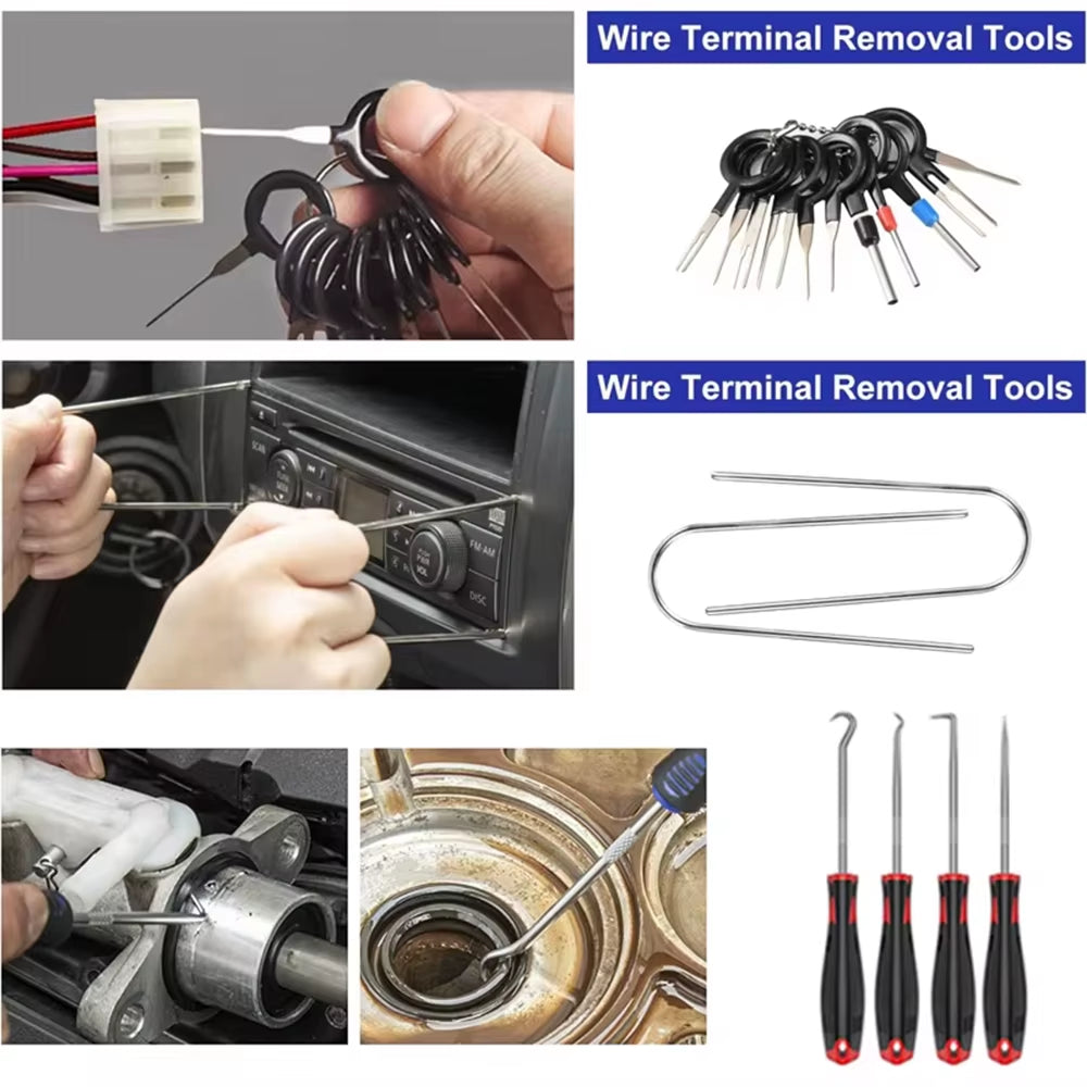 5/12/41/161/231PCS Auto Clip Pliers Fastener Remover Pry Tool Car Trim Removal Tool for Car Audio Dash Door Panel Window Molding