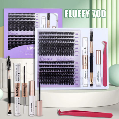 DIY Lash Extension Mix Styles Lash Clusters Individual Explosive Eyelashes with Bond&Seal Remover Tweezers Lash Brush