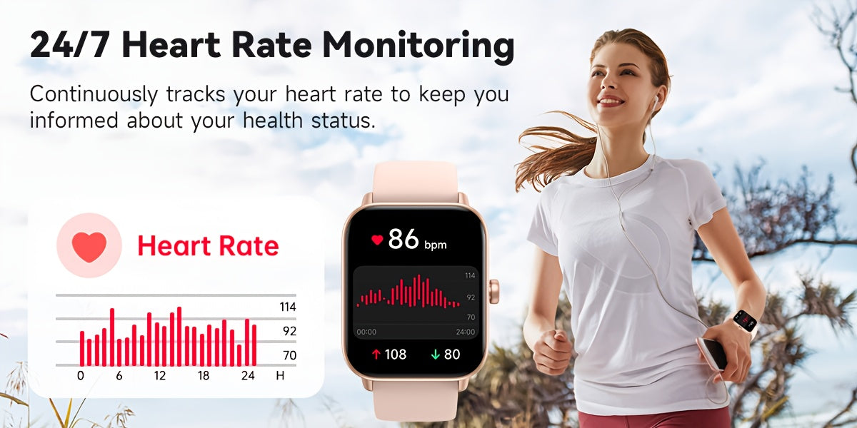 1pc FAWEIO 1.8 Inch Smart Watch for Women & Men with 100+ Sport Modes, Answer/Make Calls, Fitness Activity Tracker, Pedometer, for iPhone And Android, Perfect Gift for Family And Friends, Suitable for Christmas Gifts Beauty World Shop