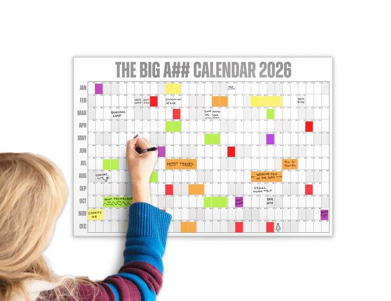 🔥📅The Big A## 2026 Wall Calendar - Flexible Dry-Erase Material ✍️Design Your Amazing Year!🏃 mysite