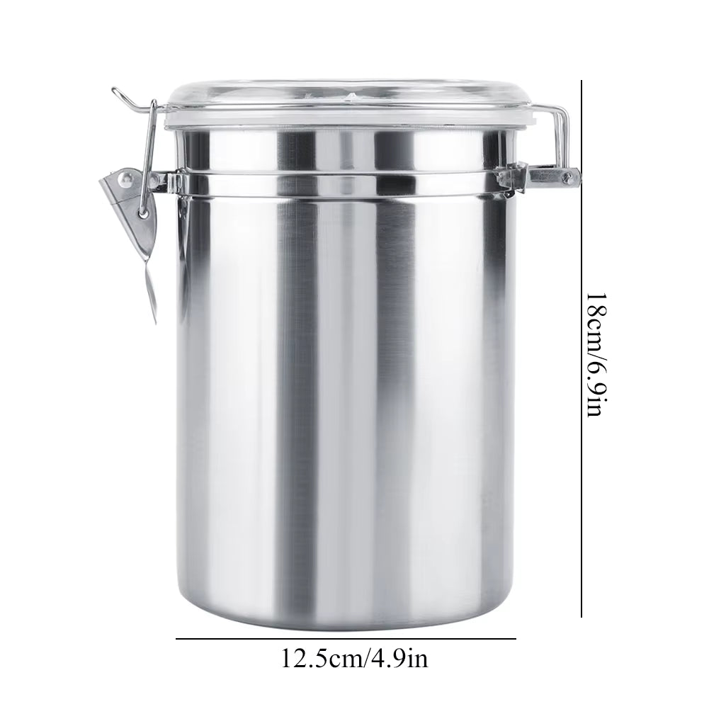 Coffee Container Stainless Steel Vacuum Sealed Coffee Beans Storage Jar for Home Kitchen 800/1100/1450/1800Ml Optional