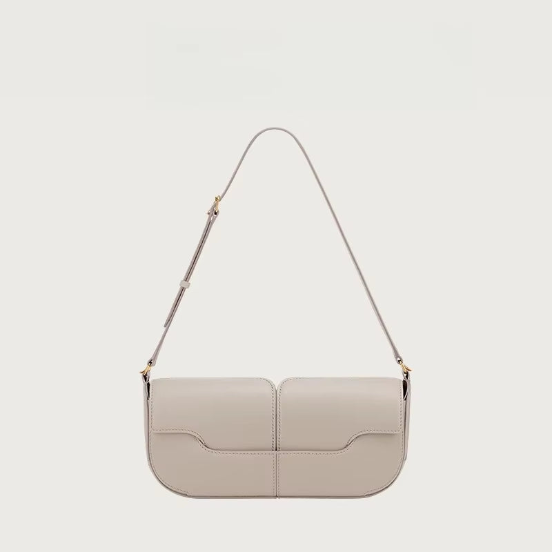 2025 French Luxury and Fashionable One Shoulder Underarm Handbag, Cowhide Commuting Handbag, Casual and Simple French Stick Bag