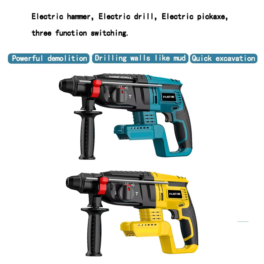 26MM Brushless Electric Hammer Drill Multifunctional Rotary Cordless Power Tools for Makita/Dewalt 18V Battery Pin