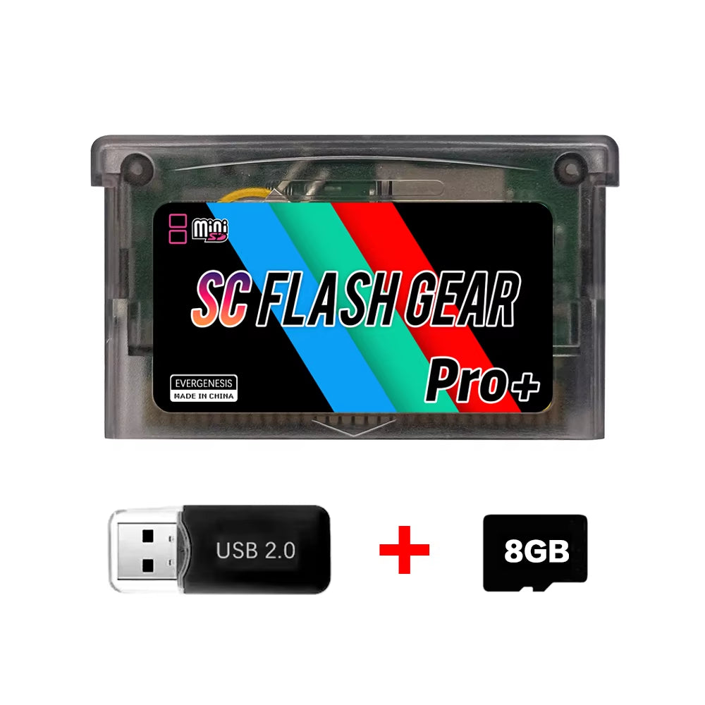 SCFW V1.5 Mini SC Card 1000+ in 1 Flash GBA Card for GBA GBC GB NES with Adapter with 8G TF Card Game Console Accessories