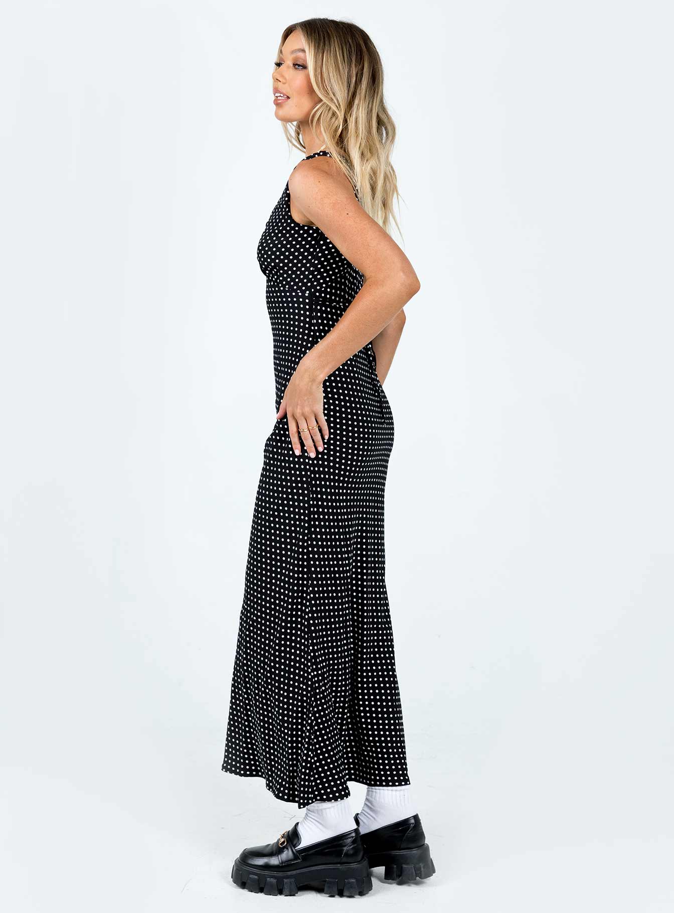 Nellie Maxi Dress Black Polka Dot Princess Polly