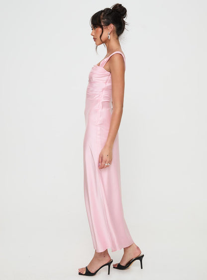 Azura Off The Shoulder Maxi Dress Pink Princess Polly