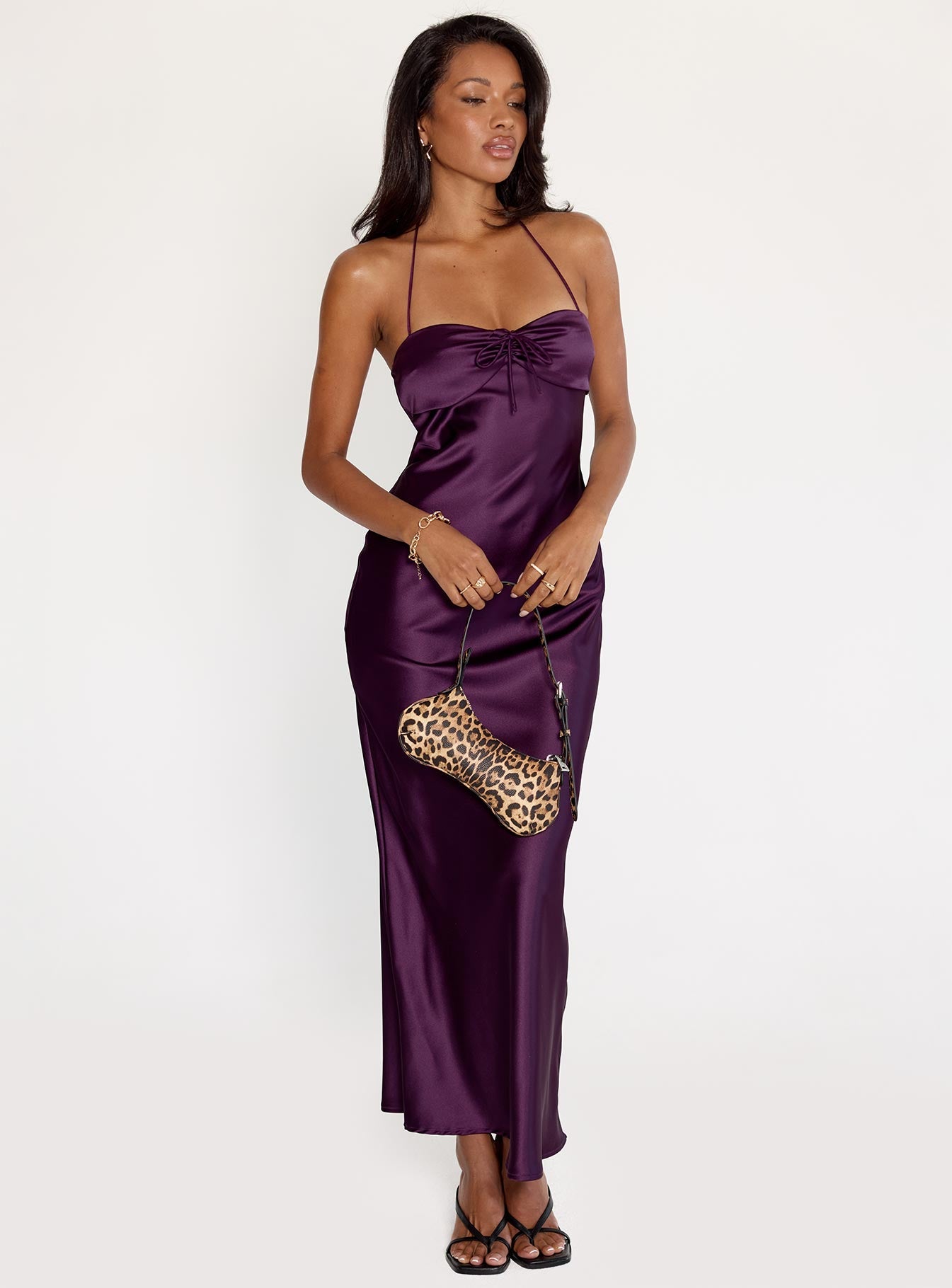 Fireproof Halter Maxi Dress Plum Princess Polly