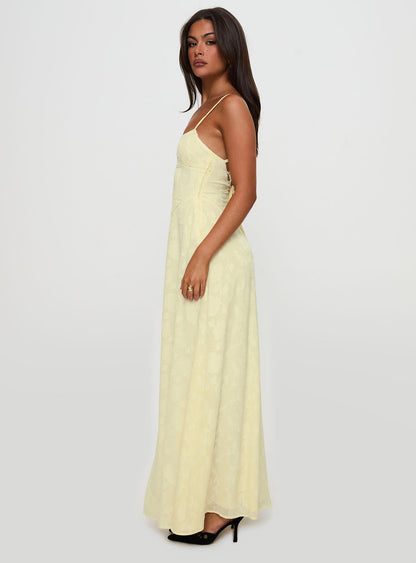South Of France Maxi Dress Yellow Princess Polly
