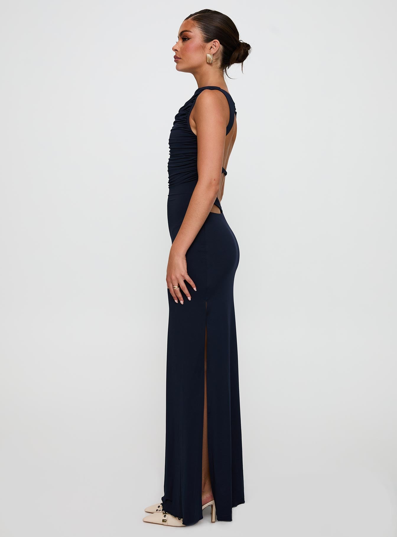 Undeniable Cut Out Maxi Dress Navy Princess Polly