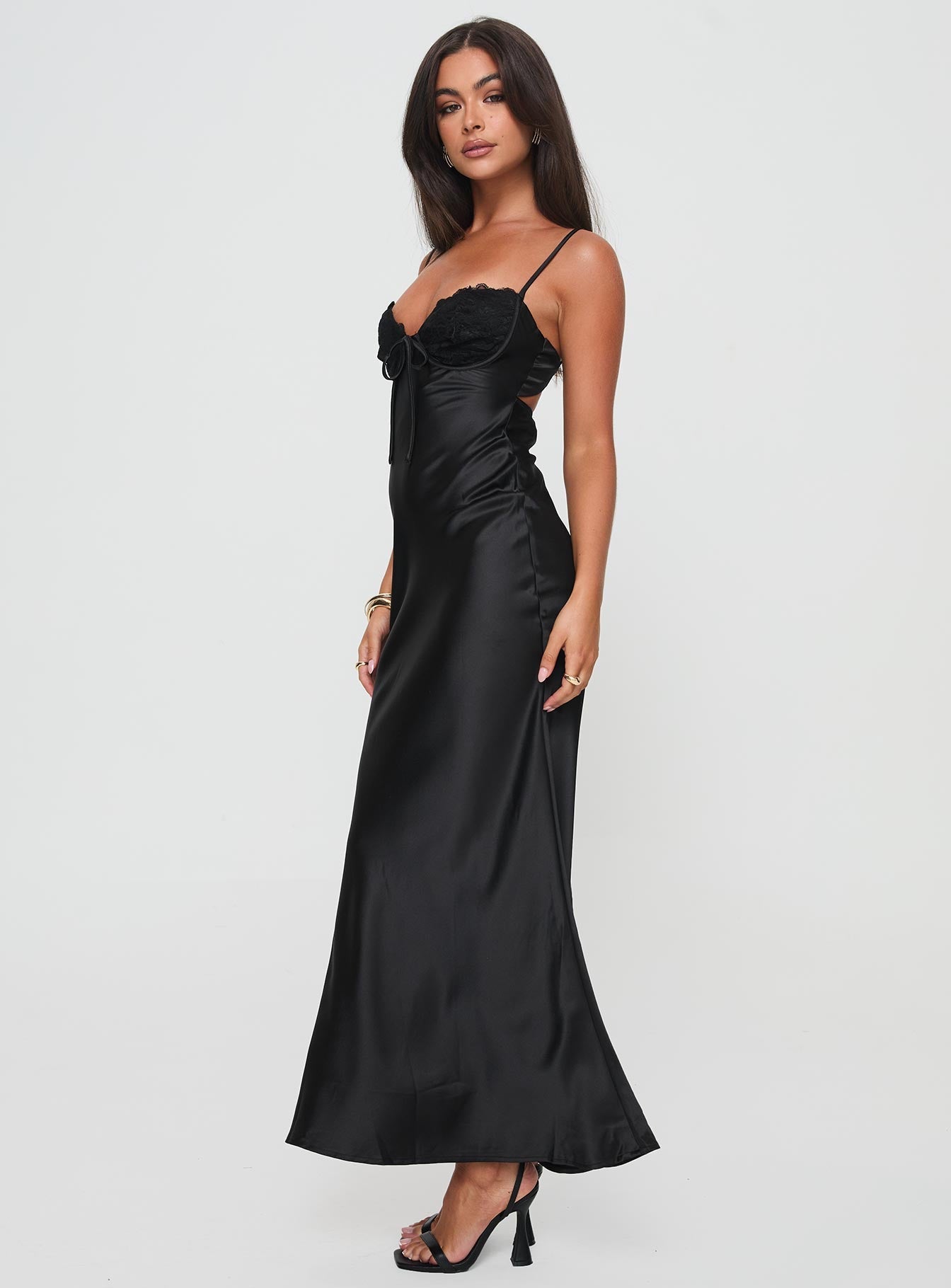 Fadyen Bias Cut Maxi Dress Black Princess Polly