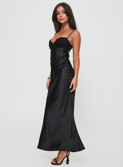 Fadyen Bias Cut Maxi Dress Black Princess Polly