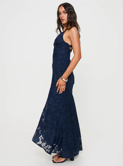 Cyrene Maxi Dress Navy Princess Polly