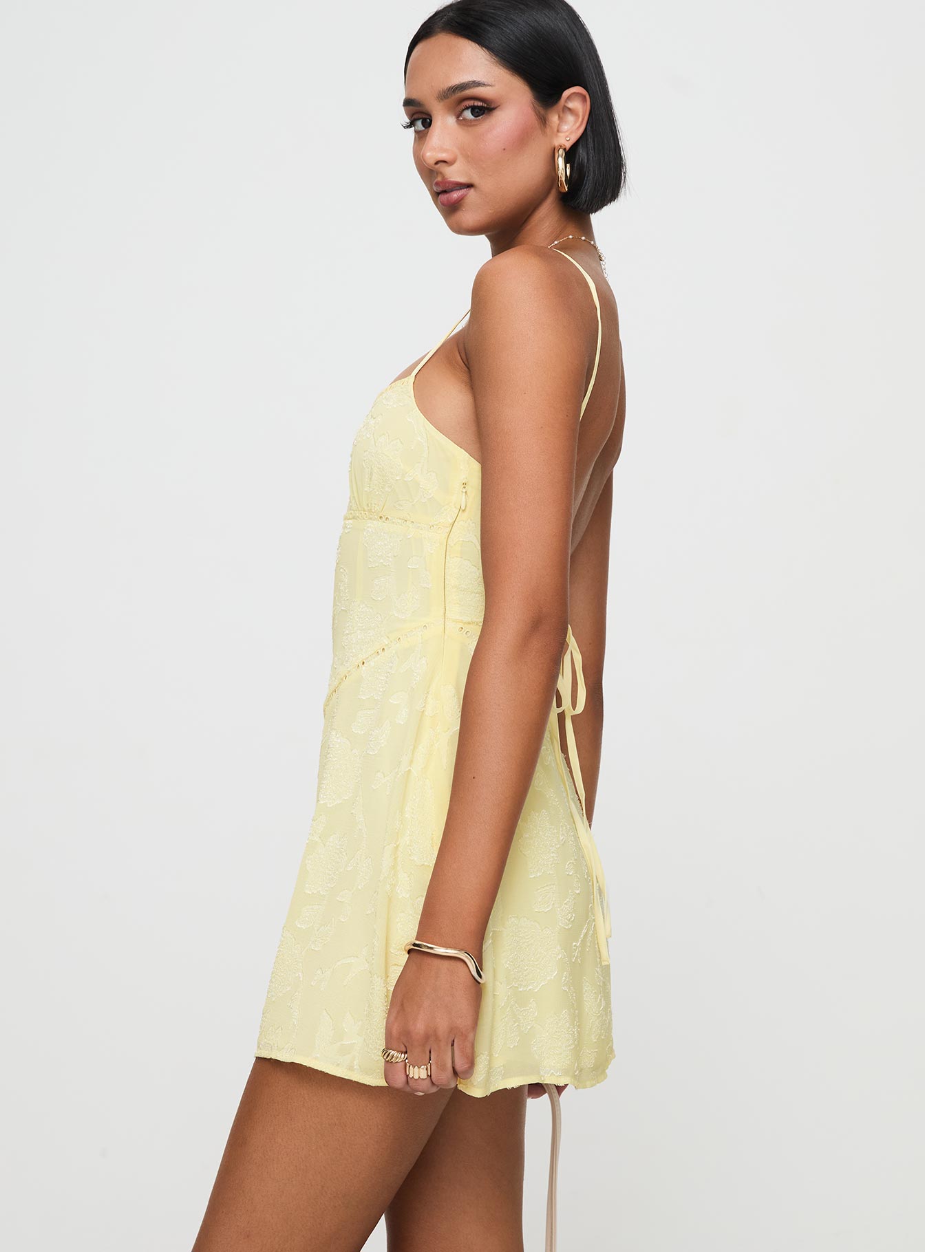 South Of France Mini Dress Yellow Princess Polly