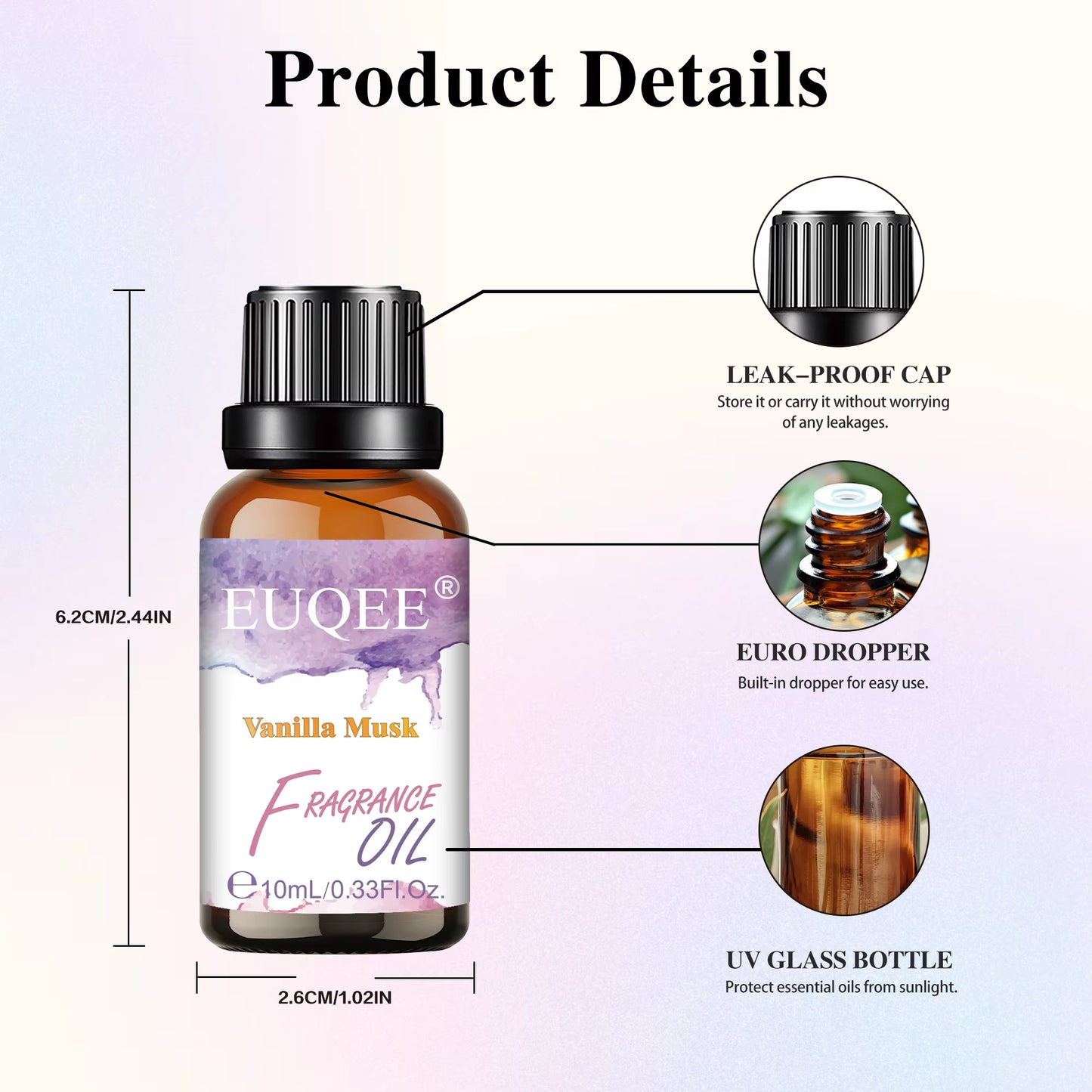 10Ml Vanilla Musk Essential Oil for Humidifier Diffuser,Dragons Blood Sea Breeze Angel Fragrance Oil for Making Candle