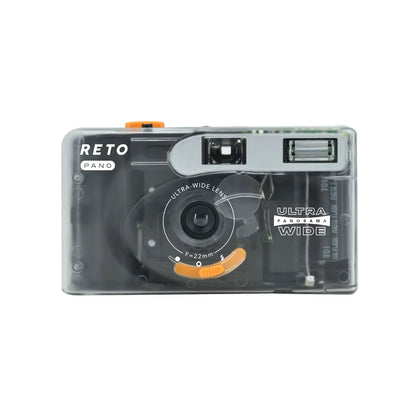 RETO PANO Ultra Film Camera with Flash Full Width Frame Reusable Film Camera - 22Mm Wide Lens 135 Film Camera with Flash
