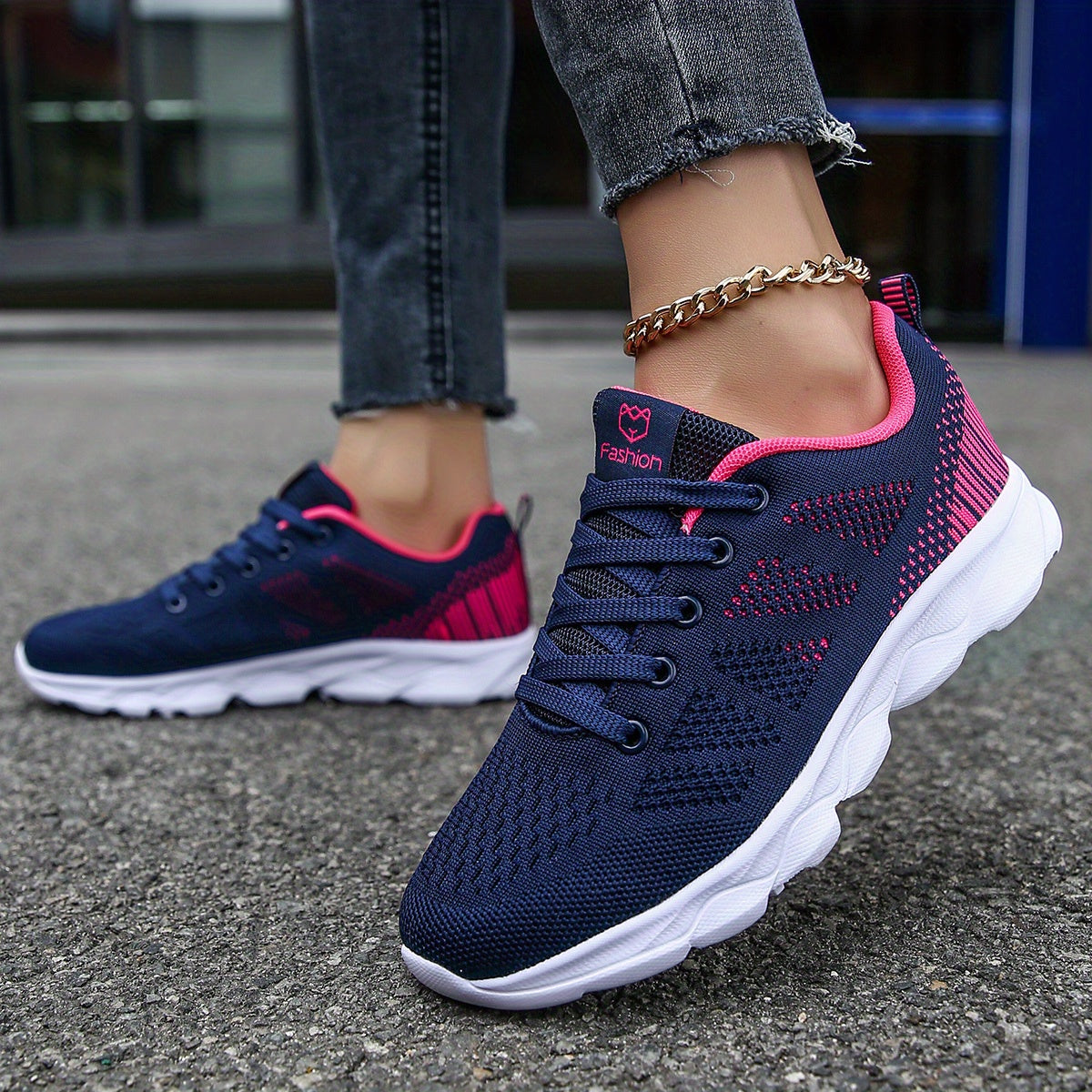 Womens Super-Breathable Lace-Up Sport Shoes - Lightweight & Fashionable Flying Woven Design - Ideal for Casual Everyday Wear - Durable & Comfortable Beauty World Shop