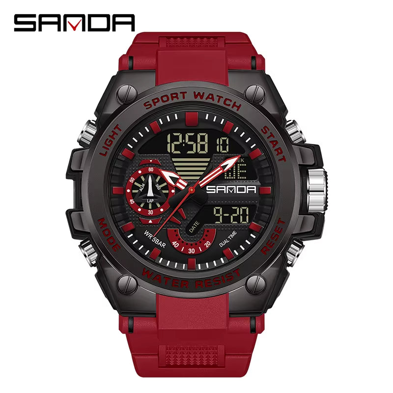 Men'S Digital Fashion Waterproof Outdoor Sports Multifunctional Electronic Watch SD3302-12