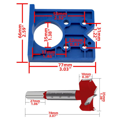 35Mm Concealed Hinge Boring Jig Wood Furniture Door Cabinets Hinge Installation Tool Hinge Hole Drilling Guide for Carpentry ABS